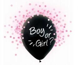 GoDan Lufik Helium Formula Boy Or Girl rózsaszín konfetti - 12 inch, 4 db