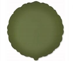 Flexmetal Fólia lufi, kerek, matt - olívazöld, 46 cm, 1 db