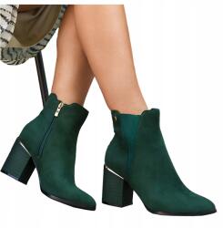Casu Női Bakancs Zöld Elegáns Dekoratív Sarok Oszlop Orr Spicc R 38 (7084850000383)