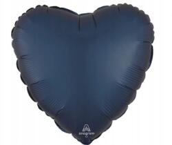 Amscan Anagram szív mintás fólia lufi - sötétkék, 46 cm, 1 db