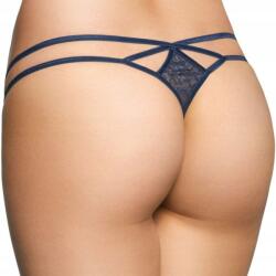 SoftLine Kék csipkés tanga 2496 nyitott ülep résszel M/L méret Softline (5906340739073)