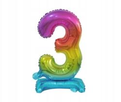 GoDan Beauty&Charm Számos fólia lufi, álló 3-as, 38 cm, 1 db - szivárványos