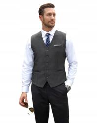  Férfi Mellény, Üzleti/Elegáns, Egysoros, Sötétszürke, 54/L Méret