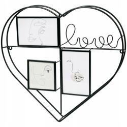  Fekete Fém Fali Képkeret Szív Alakú Képhez Love Felirat (8720168449030)