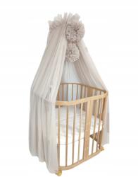 Koell Baldachin pomponokkal kiságyhoz "Tüll bézs (BAL-LO-TIUL-04)