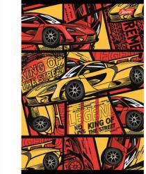 UNIPAP Iskolai füzet fiús mintás A5 16k 3 soros színes laminált Speed (5903235675324)