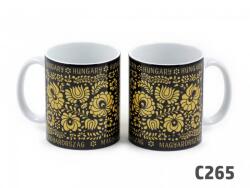 CQ Kft Bögre Hungary kalocsai fekete 3dl (CQ05401)