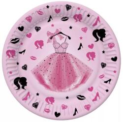  Lányos Party Dress papírtányér 8 db-os 22, 7 cm (PKK761132) - ajandekplaza