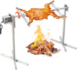 VEVOR Malacsütő 116 cm rozsdamentes acél forgónyárs 42W BBQ grill grillkocsi grillnyárs (5202409161129)