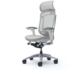 Okamura Contessa II prémium ergonomikus irodai szék - fehér keret, szürke szövetes ülőlap - officeplaza - 649 000 Ft