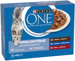 ONE 32x85g PURINA ONE Sterilised vegyes csomag nedves macskatáp 24+8 ingyen
