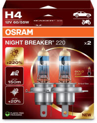 OSRAM Night breaker laser +220% H4 55w 2db (4062172399555) - valtogomb