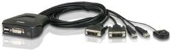 ATEN ATEN CS22D 2-Port USB DVI KVM Switch, Remote port selector, 0.9m cables (CS22D-A7)