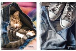 Herlitz Jeans A5 120 lapos pontozott belívű spirálfüzet (50030996)