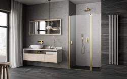 Radaway Nes ? Brushed Gold DWJ II? szálcsiszolt arany zuhanyajtó 90 átlátszó balos