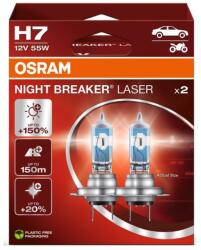 OSRAM Osram 64210NL-2HB 12V 55W H7 Px26d Night Breaker Laser fényszóróizzó, Duo Pack