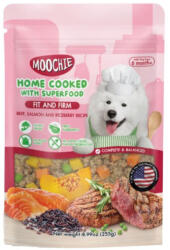 Moochie HOME COOKED Fit and Firm - Carne de vită, somon și boabe de orez 255 g pentru câini