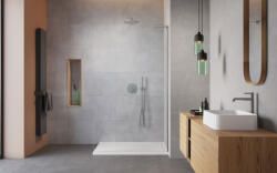 Radaway Modo SL II Brushed Nickel Walk-in szálcsiszolt króm zuhanyfal 55 átlátszó jobbos