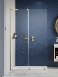 Radaway Furo SL Brushed Gold Walk-in szálcsiszolt arany zuhanyfal 120 átlátszó balos