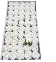 Nevermore Rózsa szappan virágok Fehér, készlet 50/db (ROS50WHT1)