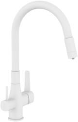 INVENA GLAMOUR konyhai csaptelep, álló, flexi kifolyó, pult alá szerelhető vízszűrővel, fehér (BZ-02-F02-V)