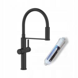 INVENA PERISA konyhai csap, álló, flexi kif. , mágneses tartó, pult alá szerelhető vízszűrő, fekete (BZ-51-F04-V)