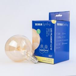 TESLA Tesla - LED izzó GLOBE G125 VINTAGE, E27, 4, 2 W, 230 V, 380 lm, 2400K, 360°, arany (GL274224-1)