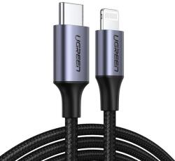 UGREEN Cablu de date UGREEN Aluminum Shell Braided, USB-C - Lightning, 1m, Negru (UGR268)