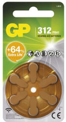 GP Batteries EMOS B35126, GP Gombelem hallókészülékekbe ZA312 6db/bliszter (B35126)