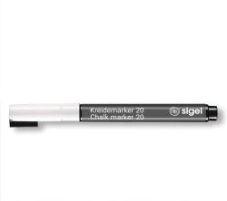 Sigel folyékony krétamarker, kúpos hegy, 1-2 mm fehér (SBA178)