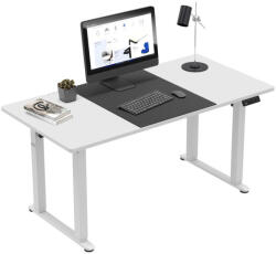 Greman Állitható Íróasztal, Magasságállítás, Két Motor, 160 Cm X 80 Cm X 119 Cm, Fehér