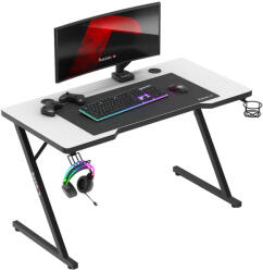 Greman Gamer Asztal 120 X 60 X 75 Cm, Alumínium / MDF, Fehér