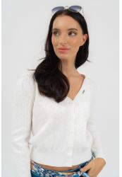 BUDMIL Női kötött kardigán rövid lezser fazon törtfehér S 20050841-001261-0299 (5996408902389)