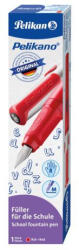 Pelikan Stilou pelikano, penita m, grip ergonomic, pentru dreptaci, 1 patron mare albastru inclus, culoare rosu, in cutie de carton (824460)