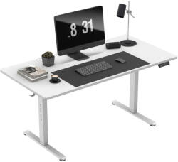 Greman Íróasztal, Állítható Magassággal, Memória Funkcióval, Kábelrendező, 160 X 80 Cm, Fehér