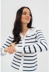 BUDMIL női vékony kötött kardigán fehér-sötétkék M 20050840-001261-0399 (5996408902280)