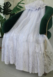  Kész függöny Azrah fehér Pitypang virág minta 300x180cm