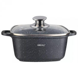 Kinghoff Cratita pentru cuptor si plita Kinghoff KH 1601, 20x20 cm, 2, 8 l, Acoperire marmura, Inductie, Negru (KH 1601)