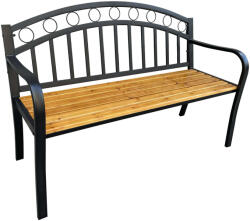 AKORD Kerti Pad ARUM - Fém és Fa, 127x84x58 cm, Összeszerelhető, Fekete Színben (3002)