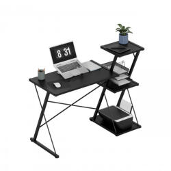 Greman Összecsukható Íróasztal, Bal És Jobb Oldalú Kivitel, Három Polccal, 116x50x93cm, Fekete