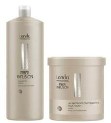 Londa Professional Pachet Londa Professional Fiber Infusion, Sampon 1000 ml, Tratament 750 ml, cu Keratina