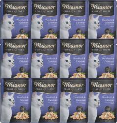 Miamor Miamor Feine Filets - nedves macskaeledel tonhallal és tintahallal zselében 12x100g
