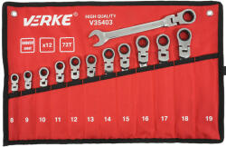 VERKE racsnis csuklós villáskulcs készlet 8-19mm 12 részes V35403 (V35403)