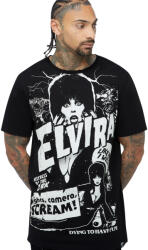 KILLSTAR тениска unisex KILLSTAR x ELVIRA - Lights Camera Scream - Black - KSRA014119