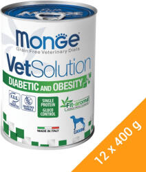 Monge VetSolution Gyógytáp (Cukorbetegségre és testsúlycsökkentésre) Konzerv Kutyáknak - 12x400 g