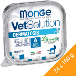 Monge VetSolution Gyógytáp (Bőrproblémákra) Alutasakos Macskaeledel - 24x100 g