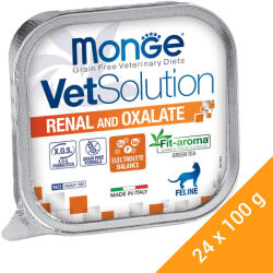 Monge VetSolution Gyógytáp (Vese és Oxalát problémákra) Alutasakos Macskaeledel - 24x100 g