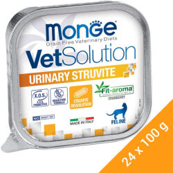 Monge VetSolution Gyógytáp (Húgyúti kövek (struvit) kezelésére) Alutasakos Macskaeledel - 24x100 g