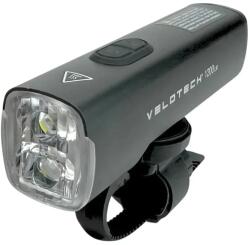 Velotech 1200 USB-ről tölthető első lámpa, alu házas, 1200 lumen, fekete