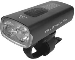 Velotech 2600 USB-ről tölthető első lámpa és power bank 2in1, alu házas, 2600 lumen, fekete